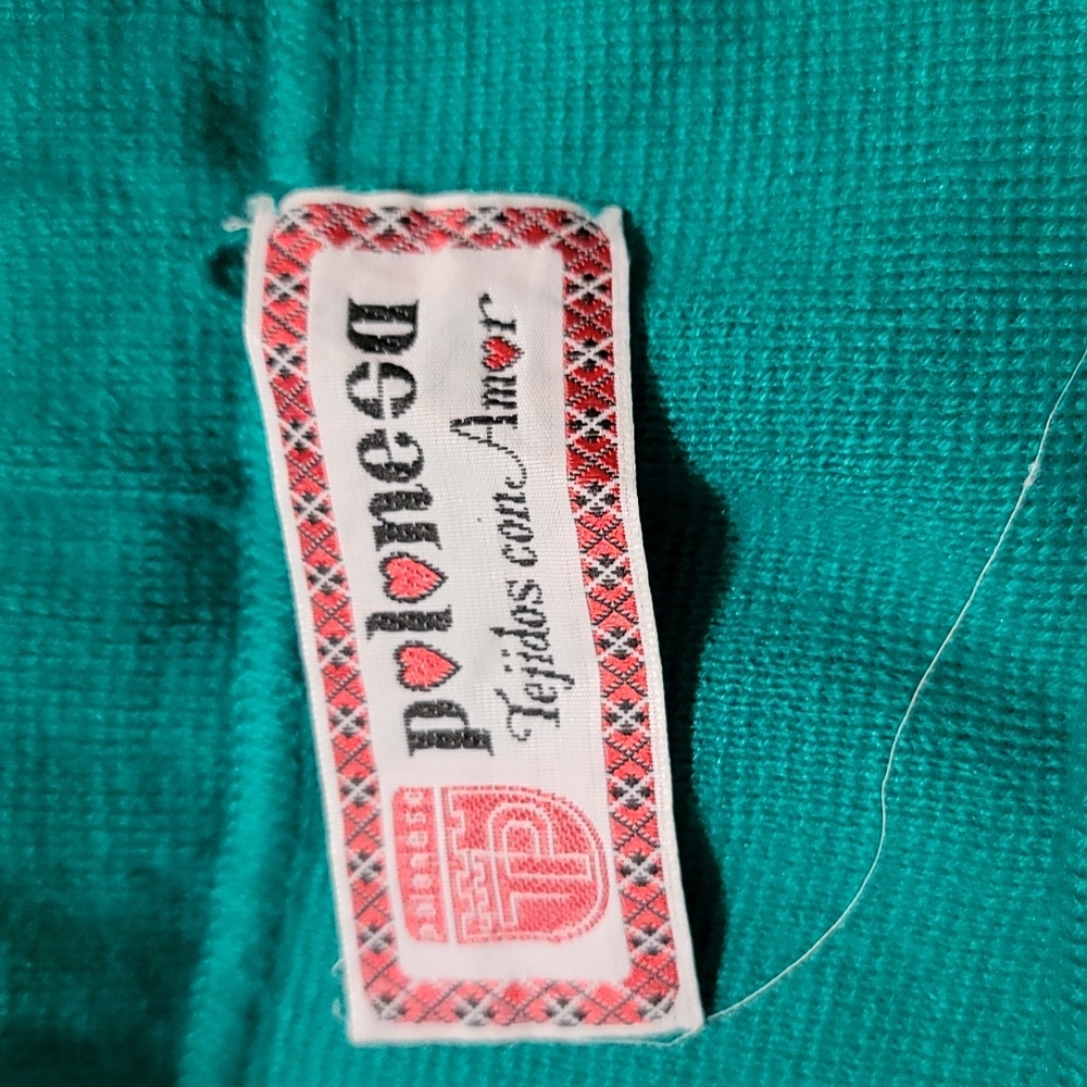 Vintage Mini Sweater Knit Skirt Bright Blue-Green! So Cool! - Picture 2 of 6